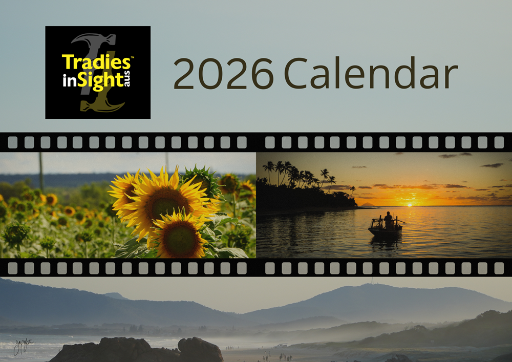 Preview image of Tradies in Sight 2026 calendar.